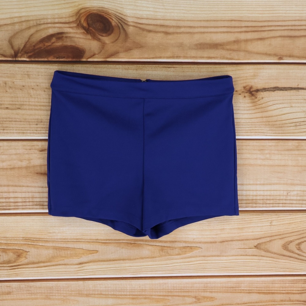 Forever 21 Shorts Womens L Dark Blue Polyester Zipper Dressy Mid Rise 3" Inseam